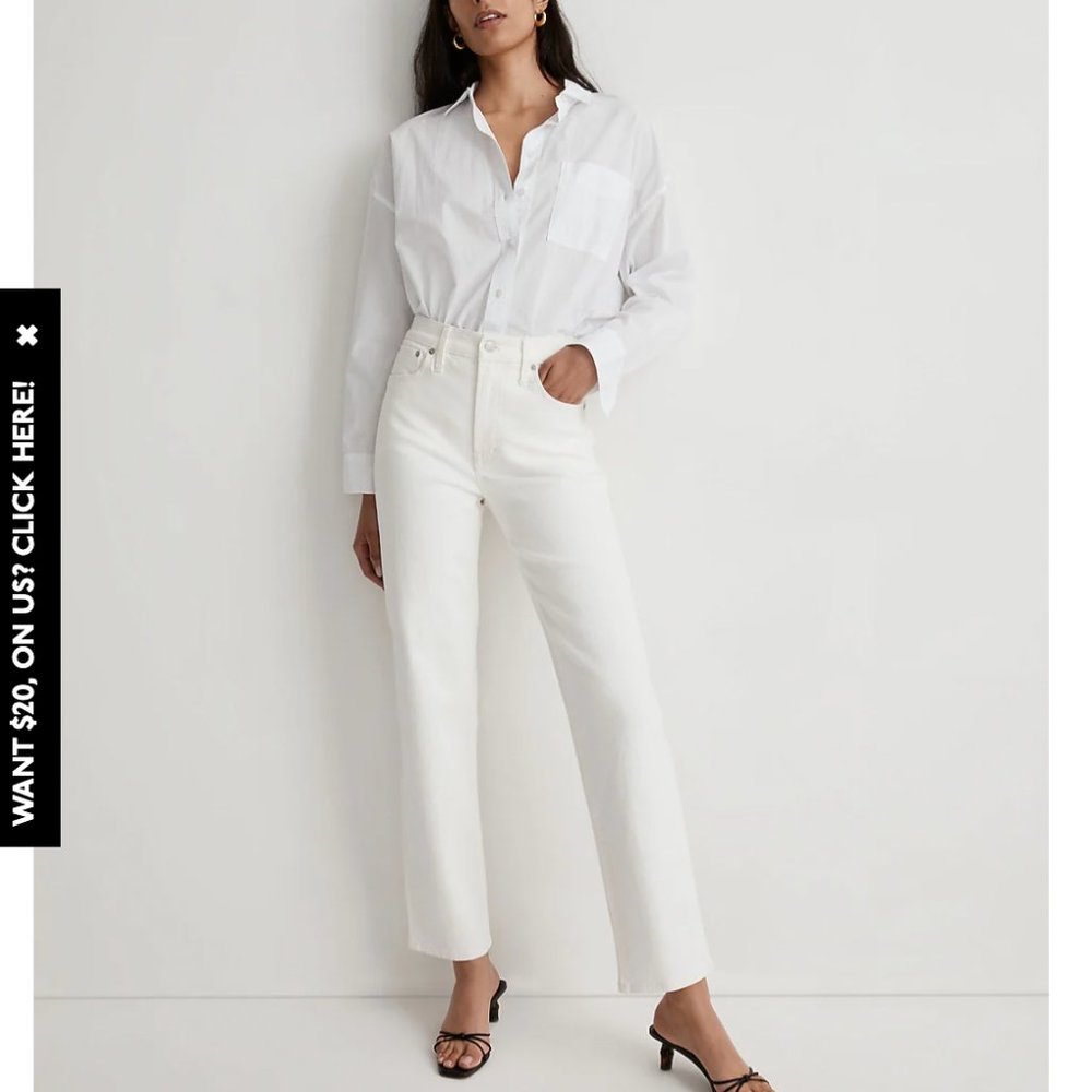 Madewell Perfect Vintage Jean White/Cream SIze 26 EUC